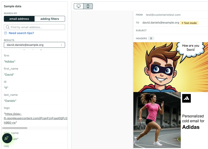 email for user David